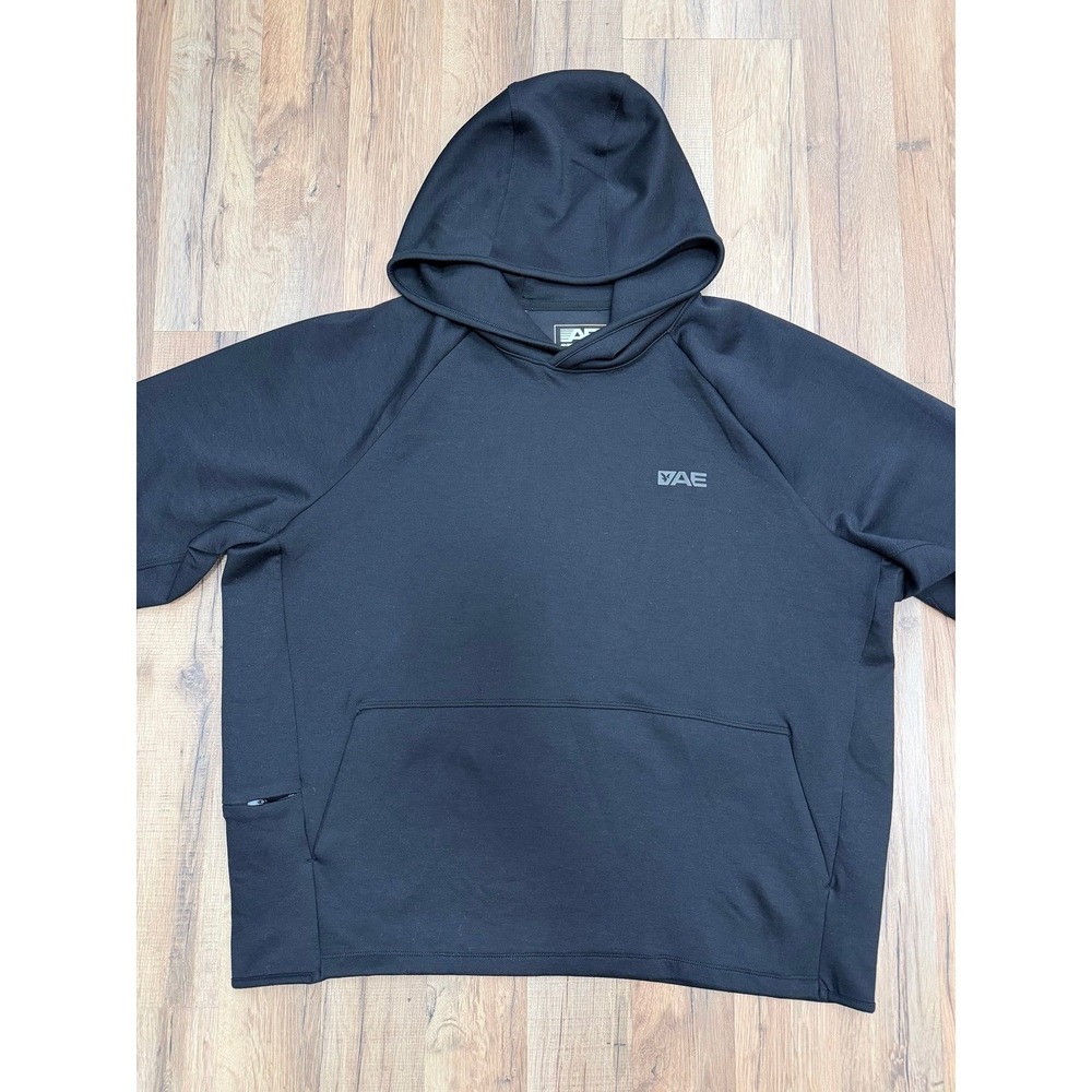 American Eagle 24/7 Hoodie XL Black NWOT Soft Stretch Logo Front & Back Pullover